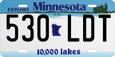 MN license plate 530LDT