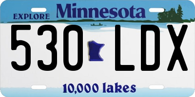 MN license plate 530LDX