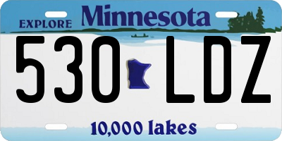 MN license plate 530LDZ