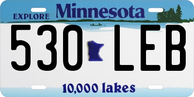 MN license plate 530LEB