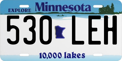 MN license plate 530LEH