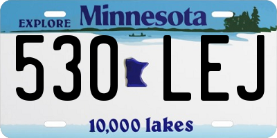 MN license plate 530LEJ