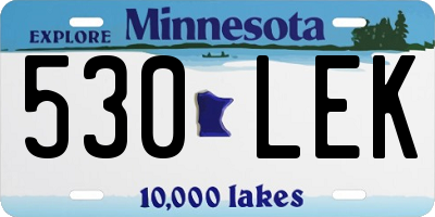 MN license plate 530LEK