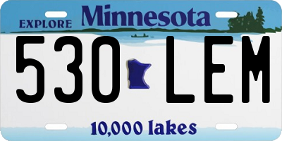MN license plate 530LEM
