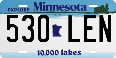 MN license plate 530LEN