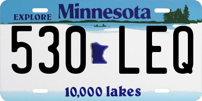 MN license plate 530LEQ