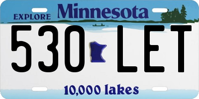 MN license plate 530LET