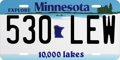 MN license plate 530LEW