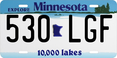 MN license plate 530LGF