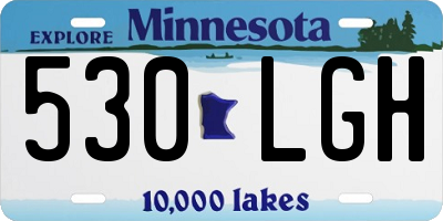 MN license plate 530LGH