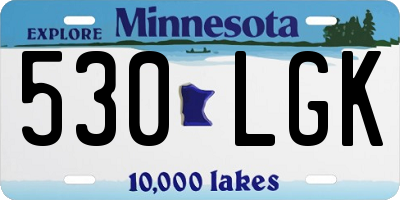 MN license plate 530LGK