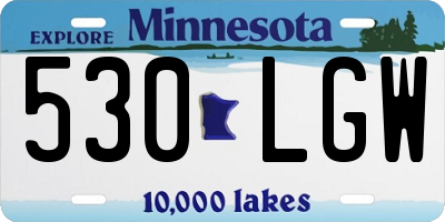 MN license plate 530LGW