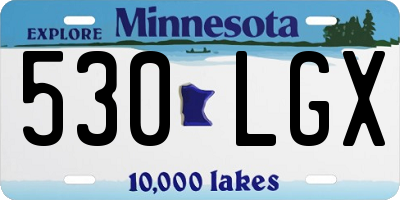 MN license plate 530LGX