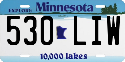 MN license plate 530LIW