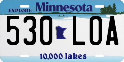 MN license plate 530LOA