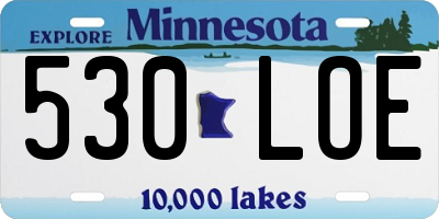 MN license plate 530LOE