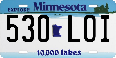 MN license plate 530LOI