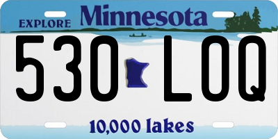 MN license plate 530LOQ