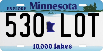 MN license plate 530LOT