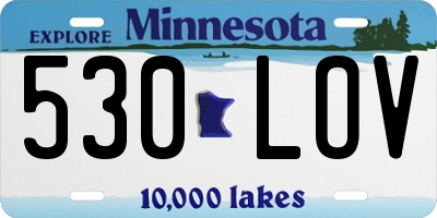 MN license plate 530LOV