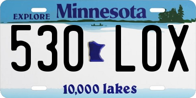MN license plate 530LOX