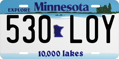 MN license plate 530LOY
