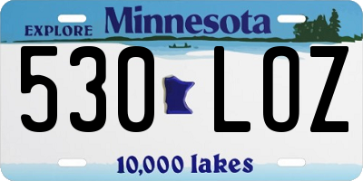 MN license plate 530LOZ