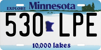 MN license plate 530LPE