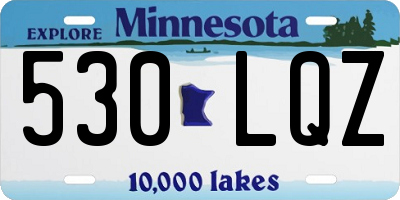 MN license plate 530LQZ