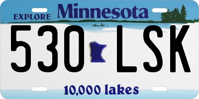 MN license plate 530LSK