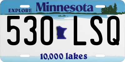 MN license plate 530LSQ