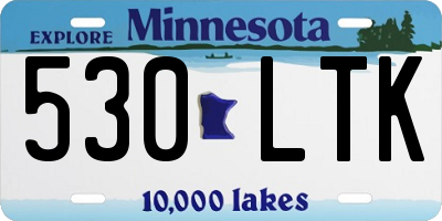 MN license plate 530LTK