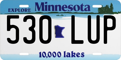 MN license plate 530LUP