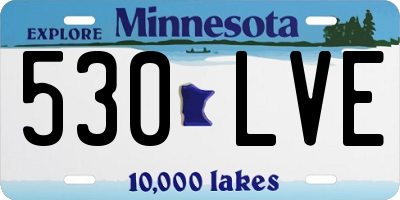 MN license plate 530LVE