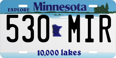 MN license plate 530MIR