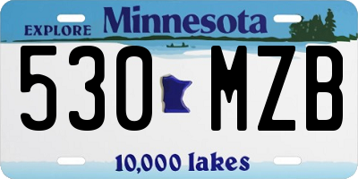 MN license plate 530MZB