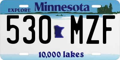 MN license plate 530MZF