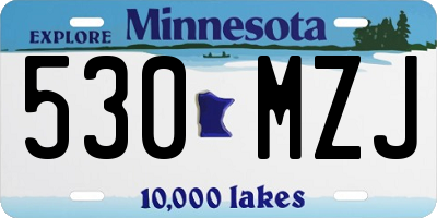 MN license plate 530MZJ