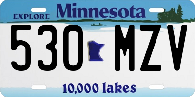 MN license plate 530MZV
