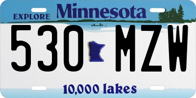 MN license plate 530MZW