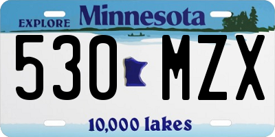 MN license plate 530MZX