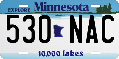 MN license plate 530NAC