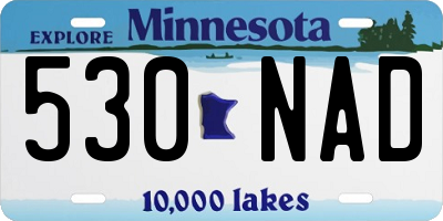 MN license plate 530NAD