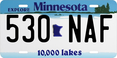 MN license plate 530NAF