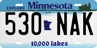MN license plate 530NAK