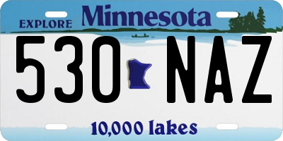 MN license plate 530NAZ