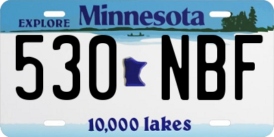 MN license plate 530NBF