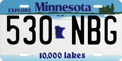 MN license plate 530NBG