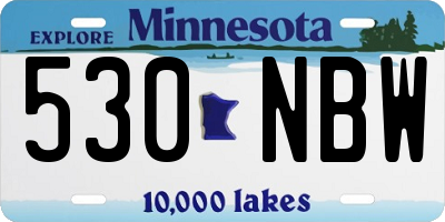 MN license plate 530NBW