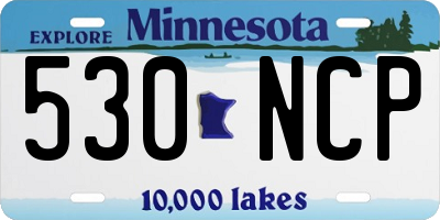 MN license plate 530NCP